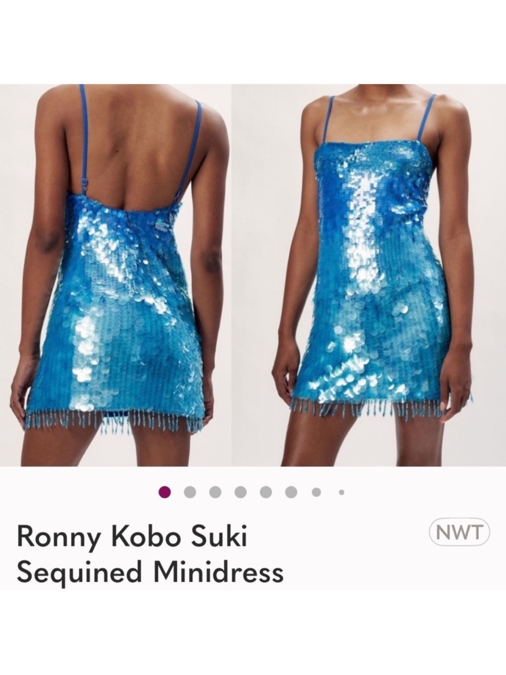 Ronny Kobo Collection Girls' Turquoise Sequin Mini Dress